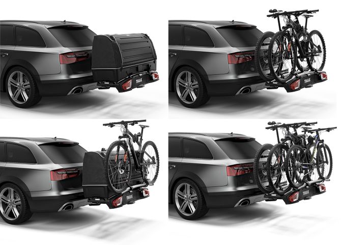 Thule VeloSpace XT 938 Black + Thule BackSpace XT 9383 qutisi bilan velosiped tashuvchisi 670:500 - Фото 2