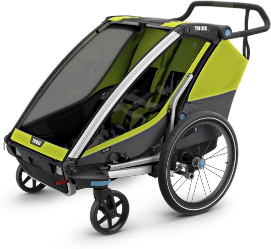 Детская коляска Thule Chariot Cab Double (Chartreuse-Dark Shadow) 2019 10204003 670:500 - Фото 3