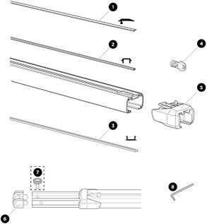 O'tkazgichlar (1,27 m) Thule SlideBar 891