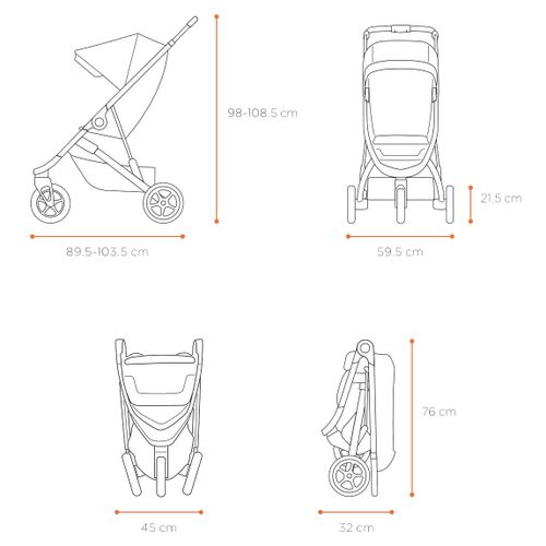 Stroller Thule Spring Stroller (Aluminium) 11300100 670:500 - Фото 7