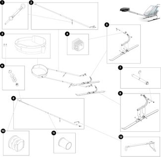 Набор для езды на лыжах Thule Chariot 1 Cross-Country Skiing Kit 20201401