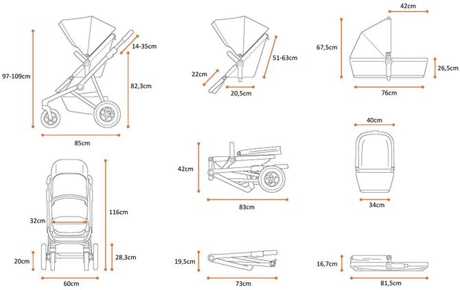 Детская коляска Thule Sleek (Shadow Grey) 11000003 670:500 - Фото 5