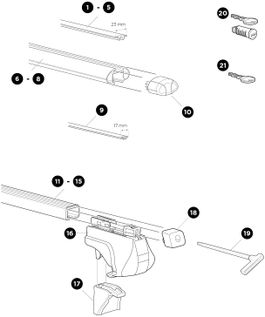 Багажная система алюминиевая Thule SmartRack 794