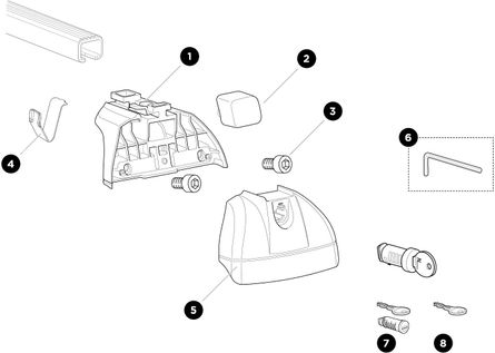 Опоры универсальные (4шт) Thule Rapid 753