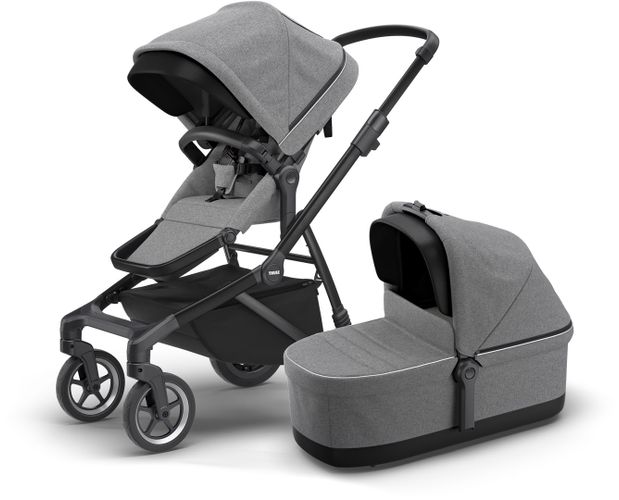 Stroller with bassinet Thule Sleek (Black/Grey Melange) 11000023 670:500 - Фото