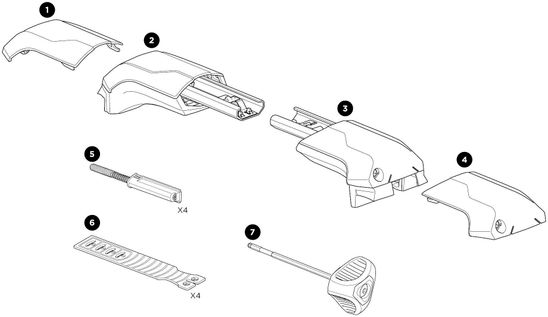 Feet Thule Edge Raised Rail 7204