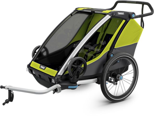 Детская коляска Thule Chariot Cab Double (Chartreuse-Dark Shadow) 2019 10204003 670:500 - Фото