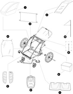 Детская коляска Thule Chariot Cross Double (Roarange-Dark Shadow)