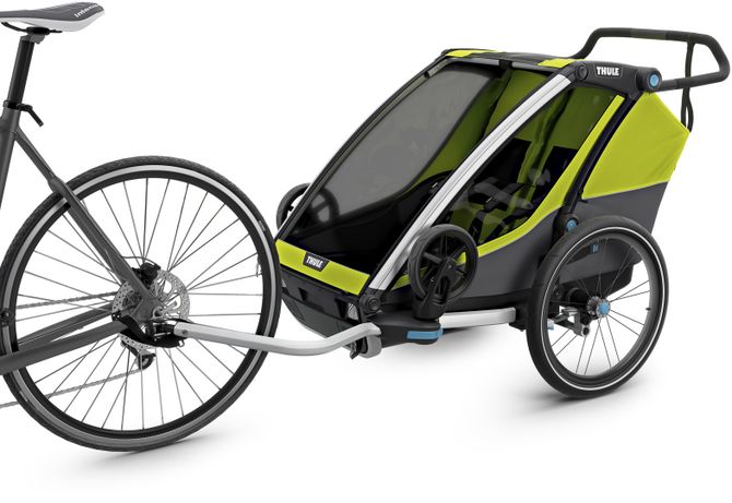 Детская коляска Thule Chariot Cab Double (Chartreuse-Dark Shadow) 2019 10204003 670:500 - Фото 2