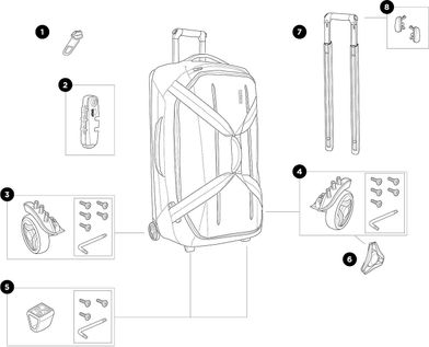 G'ildirakli sumka Thule Crossover 2 g'ildirakli duffel 76 sm (ko'k libos)